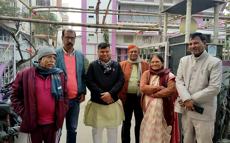 Community group standing outdoors